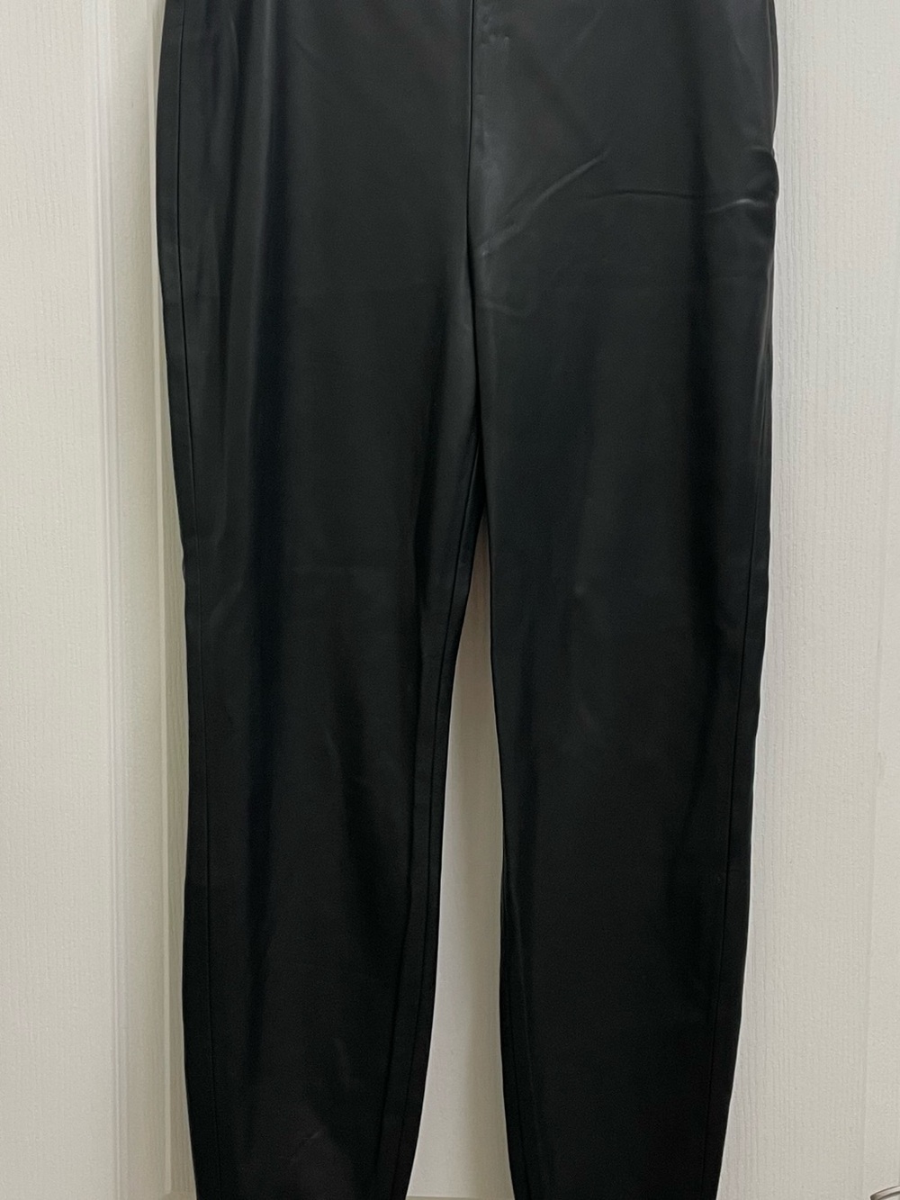 Black Faux Leather Skinny Leg Trousers Pants by MNG